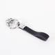 Black Leather Valet Key Ring with Chrome Accents.